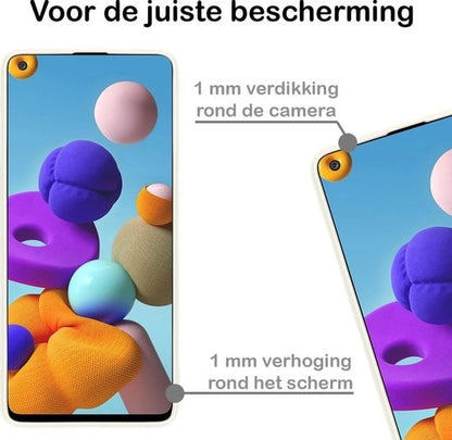 Forterra Samsung A21s Hoesje Siliconen Backcover Lichtgewicht - Wit
