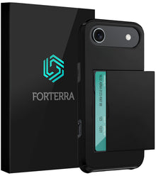 Forterra iPhone Air Hoesje Kaarthouder Hard Case Shockproof - Zwart