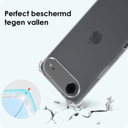Forterra iPhone Air Hoesje met Koord Backcover Shockproof - Transparant