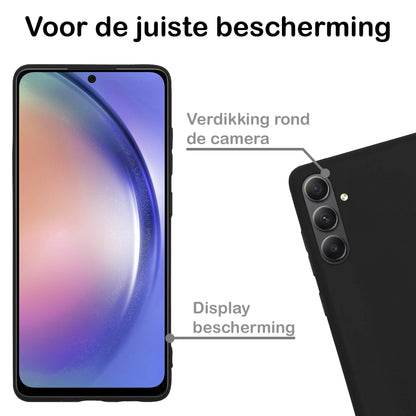 Forterra Samsung A54 Hoesje Siliconen Backcover Lichtgewicht - Zwart