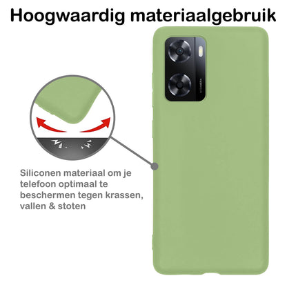 Forterra OPPO A57 Hoesje Siliconen Backcover Lichtgewicht - Groen