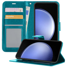 Forterra Samsung S23 FE Hoesje Bookcase Cover met Kaarthouder - Turquoise