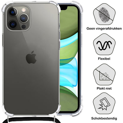Forterra iPhone 11 Pro Hoesje met Koord Backcover Shockproof - Transparant