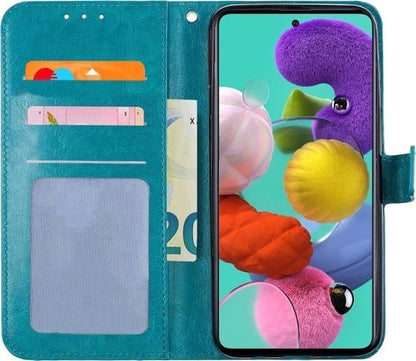 Forterra Samsung A51 Hoesje Bookcase Cover met Kaarthouder - Turquoise