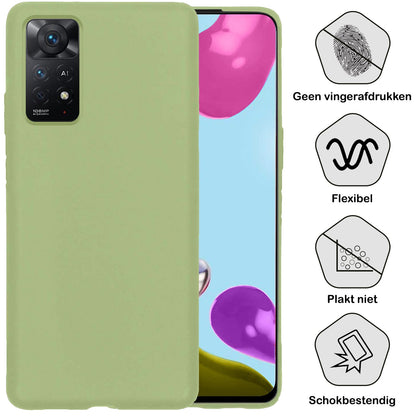 Forterra Xiaomi Redmi Note 11s Hoesje Siliconen Backcover Lichtgewicht - Groen