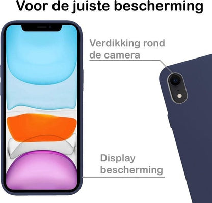 Forterra iPhone XR Hoesje Siliconen Backcover Lichtgewicht - Donkerblauw