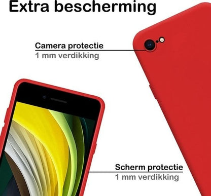 Forterra iPhone 7 Hoesje Siliconen Backcover Lichtgewicht - Rood