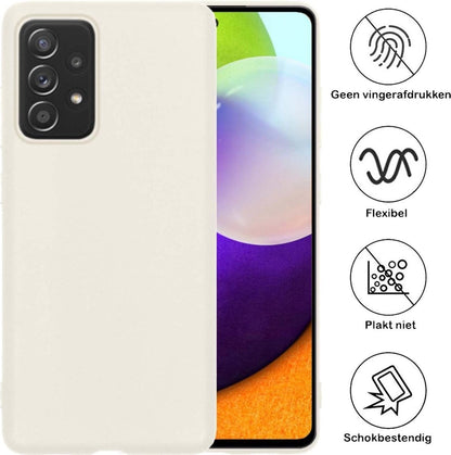 Forterra Samsung A52 Hoesje Siliconen Backcover Lichtgewicht - Wit