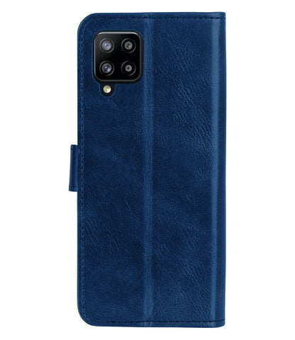 Forterra Samsung A12 Hoesje Bookcase Cover met Kaarthouder - Donkerblauw