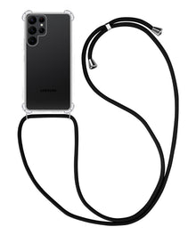 Forterra Samsung S21 Ultra Hoesje met Koord Backcover Shockproof - Transparant