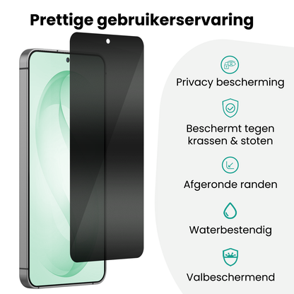 Forterra Privacy Screenprotector Geschikt voor Samsung Galaxy S26 - Met Installatie Kit - Privacy - Beschermglas - Flexibel Glas - Tempered Glass - Screen Protector