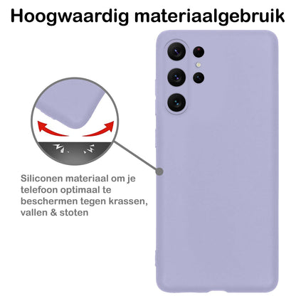 Forterra Samsung S23 Ultra Hoesje Siliconen Backcover Lichtgewicht - Lila