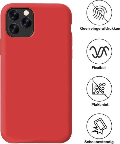 Forterra iPhone 11 Pro Max Hoesje Siliconen Backcover Lichtgewicht - Rood