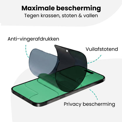Forterra Privacy Screenprotector Geschikt voor Apple iPhone Air - Met Installatie Kit - Privacy - Beschermglas - Flexibel Glas - Tempered Glass - Screen Protector