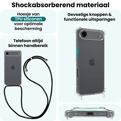 Forterra iPhone Air Hoesje met Koord Backcover Shockproof - Transparant