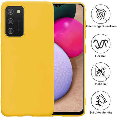 Forterra Samsung A02s Hoesje Siliconen Backcover Lichtgewicht - Geel