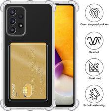 Forterra Samsung A72 Hoesje Kaarthouder Backcover Shockproof - Transparant