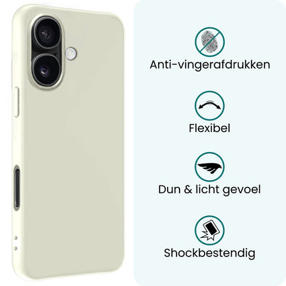 Forterra iPhone 17 Hoesje Siliconen Backcover Lichtgewicht - Wit