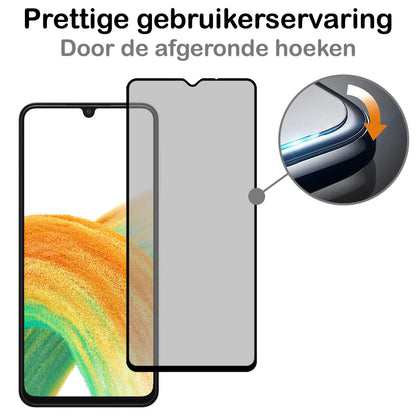 Forterra Samsung A33 Screenprotector Gehard Glas - Privacy