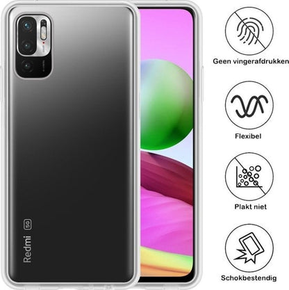Forterra Xiaomi Redmi Note 10 5G Hoesje Siliconen Backcover Lichtgewicht - Transparant