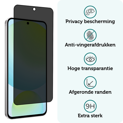 Forterra Samsung S24 FE Screenprotector Gehard Glas - Privacy