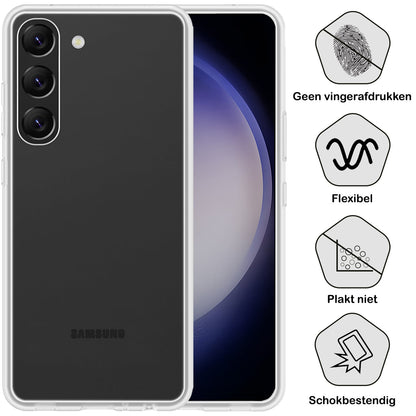 Forterra Samsung S23 Plus Hoesje Siliconen Backcover Lichtgewicht - Transparant