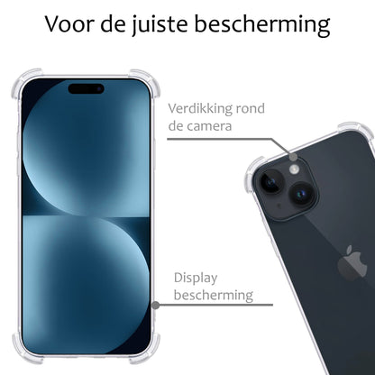 Forterra iPhone 15 Hoesje Shockproof Backcover Siliconen - Transparant