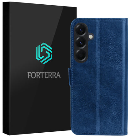 Forterra Samsung A57 Hoesje Bookcase Cover met Kaarthouder - Donkerblauw