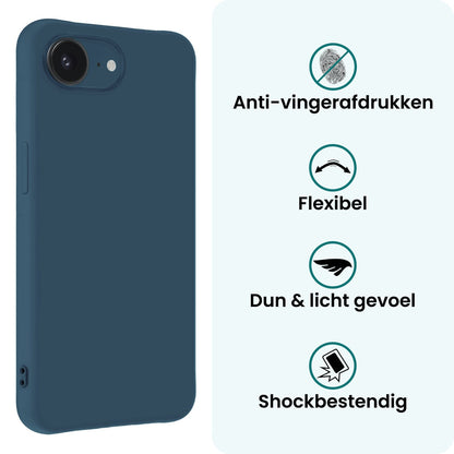 Forterra iPhone 16e Hoesje Siliconen Backcover Lichtgewicht - Donkerblauw