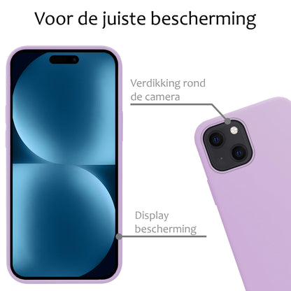 Forterra iPhone 15 Plus Hoesje Siliconen Backcover Lichtgewicht - Lila