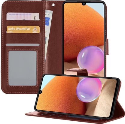 Forterra Samsung A32 5G Hoesje Bookcase Cover met Kaarthouder - Bruin