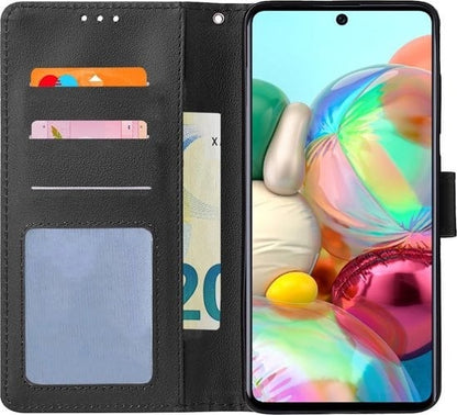 Forterra Samsung A71 Hoesje Bookcase Cover met Kaarthouder - Zwart