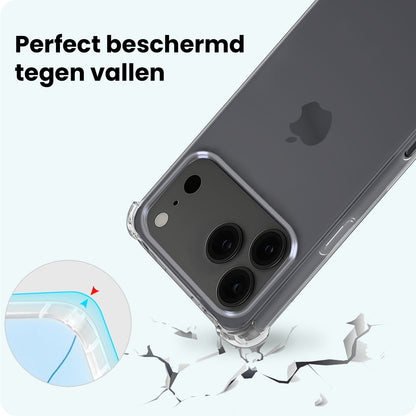 Forterra iPhone 17 Pro Hoesje Geschikt voor Magsafe Backcover Shockproof - Transparant