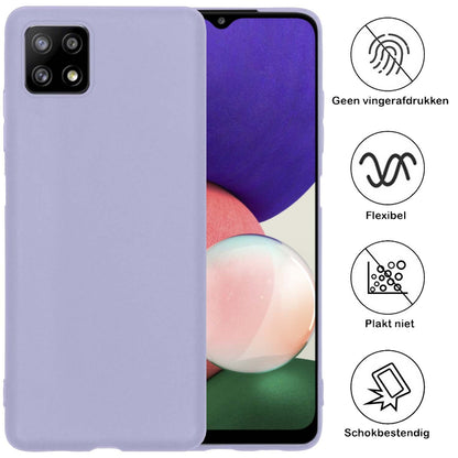Forterra Samsung A22 4G Hoesje Siliconen Backcover Lichtgewicht - Lila