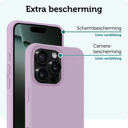 Forterra iPhone 16 Pro Max Hoesje Siliconen Backcover Lichtgewicht - Lila
