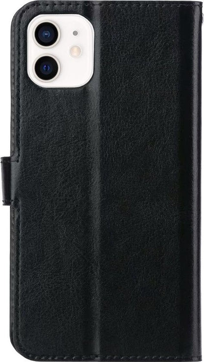 Forterra iPhone 12 Mini Hoesje Bookcase Cover met Kaarthouder - Zwart
