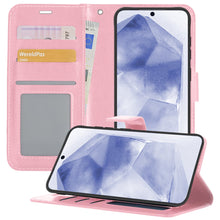 Forterra Samsung A55 Hoesje Bookcase Cover met Kaarthouder - Lichtroze