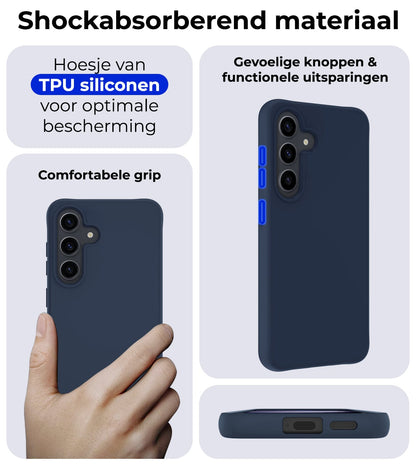 Forterra Samsung S23 FE Hoesje Siliconen Backcover Lichtgewicht - Donkerblauw