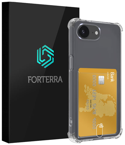Forterra iPhone 17e Hoesje Kaarthouder Backcover Shockproof - Transparant