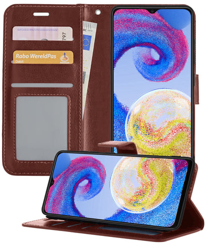 Forterra Samsung A04s Hoesje Bookcase Cover met Kaarthouder - Bruin