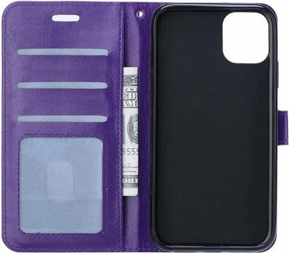 Forterra iPhone 11 Hoesje Bookcase Cover met Kaarthouder - Paars