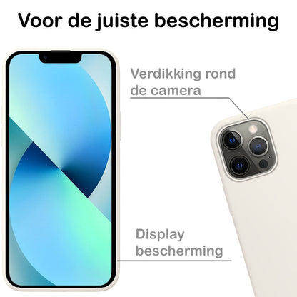 Forterra iPhone 14 Pro Hoesje Siliconen Backcover Lichtgewicht - Wit