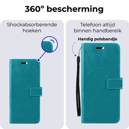 Forterra Google Pixel 8a Hoesje Bookcase Cover met Kaarthouder - Turquoise