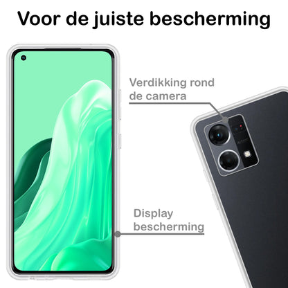 Forterra OPPO Reno 7 Hoesje Siliconen Backcover Lichtgewicht - Transparant