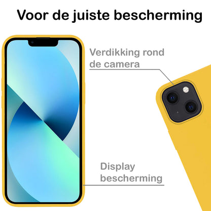 Forterra iPhone 14 Hoesje Siliconen Backcover Lichtgewicht - Geel