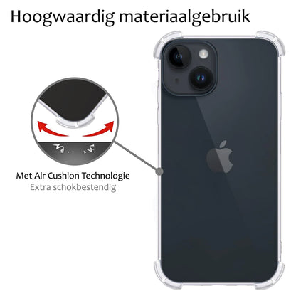 Forterra iPhone 15 Hoesje Shockproof Backcover Siliconen - Transparant