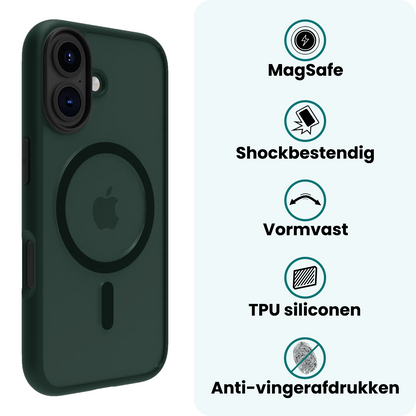 Forterra iPhone 17 Hoesje Geschikt voor Magsafe Backcover Shockproof - Donkergroen