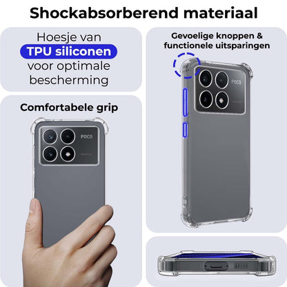 Forterra Xiaomi Poco X6 Pro 5G Hoesje Shockproof Backcover Siliconen - Transparant