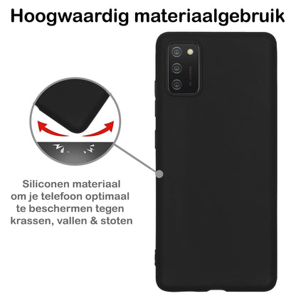 Forterra Samsung A03s Hoesje Siliconen Backcover Lichtgewicht - Zwart