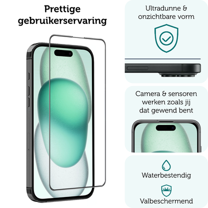 Forterra iPhone 15 Pro Screenprotector Flexibel Glas met Installatieframe